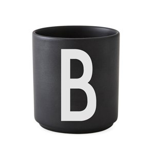 Porcelánový hrnek B DESIGN LETTERS - černý
