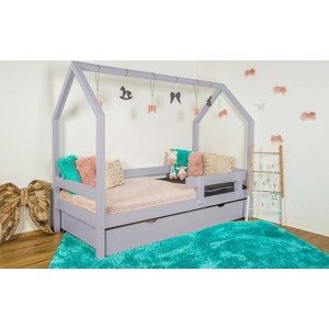 Vyspimese.CZ Dětská postel Ariel se zábranou-jeden šuplík Rozměr: 80x160 cm, Barva: šedá